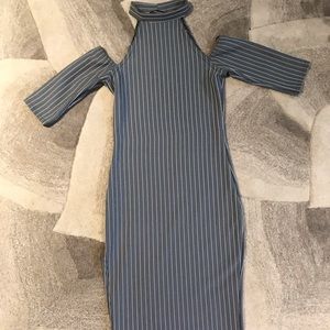 Missguided below the knee black and white dress.